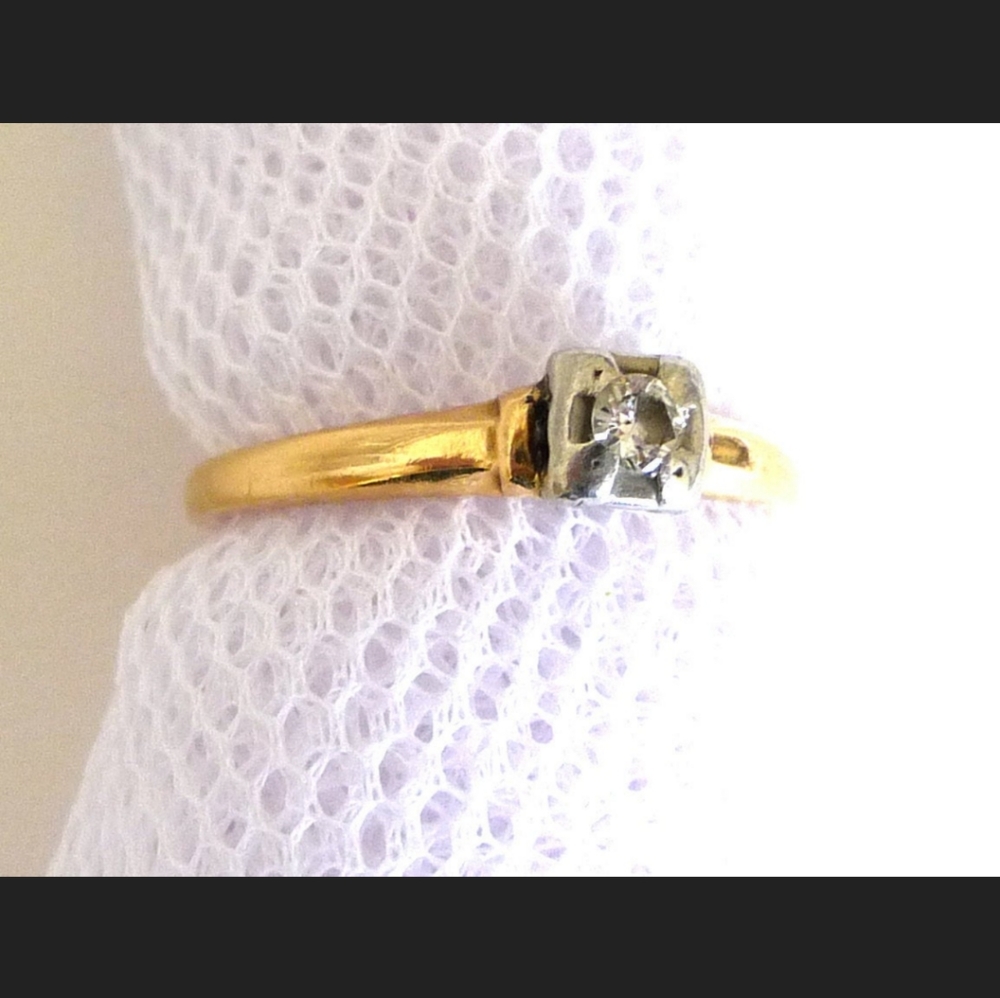 >price firm< 1920s Diamond Ring Art Deco 14K Gold Size 6.5 Engagement Ring - Picture 6 of 12
